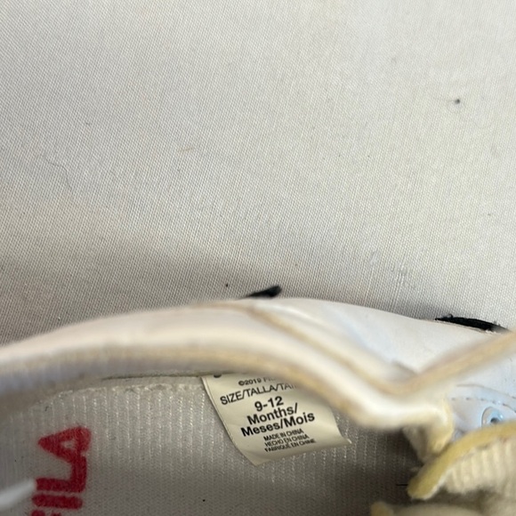 Fila White and Black High-Top baby Sneakers with Velcro Closure - Picture 7 of 8